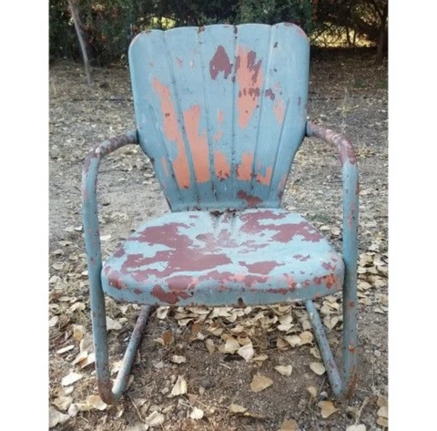 Vintage Antique Warmack Metal Arm Chair Clam Shell Back Lawn 1940’s - 1950’s Cover