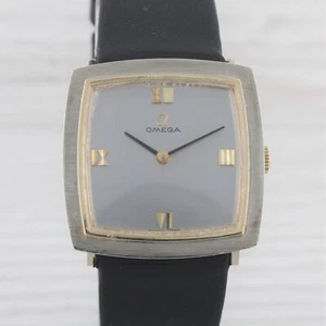Vintage c.1969 Omega 14k Yellow Gold Square Midsize Manual Watch Modern Roman - Picture 1 of 8