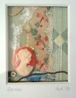 Handmade Collage "victorian" Artwork By Kathryn Kosto "cameo" Wood Frame Ooak