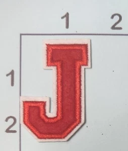 Red Letter "J" Patch 2" Embroidered Edge Iron on Alphabet - Picture 1 of 1