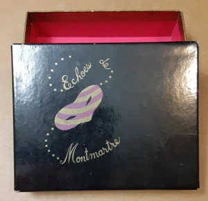 Vintage 1960's-70's ECHOES de MONTMARTRE Empty BOX ~ Wallet-Sized ~ PINK & BLACK - Picture 1 of 6