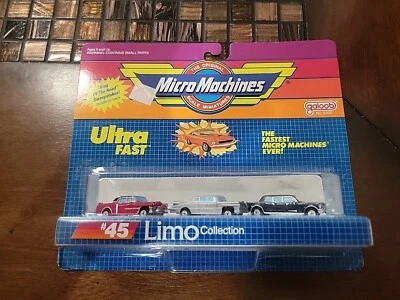 Vintage Micro Machines #45 Limo Collection 1989 Cadillac 59 Fleetwood 66 Lincoln - Image 1 of 4
