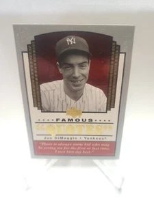 2004 Oberdeck berühmte Zitate #Q11 Joe DiMaggio Yankees - Bild 1 von 2