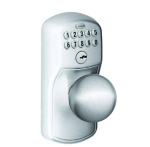 Schlage Plymouth Satin Chrome Commercial Electronic Door Lock FE595 PLY 626 ORB