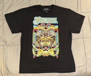 Santana Beso De Luz Aztec Lion TShirt Mens Sz XL Vintage Style Retro Tour Trippy - Picture 1 of 12