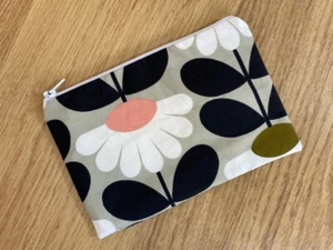 HANDMADE LARGE COIN PURSE (18x12cm) - ORLA KIELY WILD DAISY FLOWER STEM FABRIC
