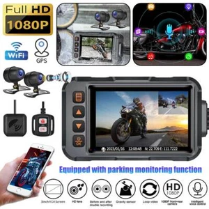 1080P Front Rear Recording motorcycle dash camera 3" GPS WIFI G-Sensor Cacorder - Picture 1 of 22