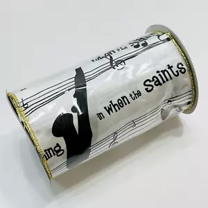 Katherine's Collection Moire Ribbon When the Saints Go Marching In 6in x 10Yds - Picture 1 of 18