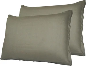 Standard Pillow Cases 100% Egyptian Cotton Pillowcases with Hidden Zipper 500... - Picture 1 of 5
