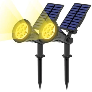 Faretto solare LED bianco caldo luci solari impermeabile solare luci da giardino lampada - Foto 1 di 16