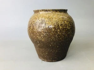 Y6028 VASE Tokoname-ware Ohaguro tooth blackening pot jar Japan antique vintage - Picture 1 of 12