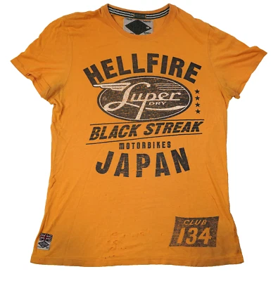 Rare Superdry UK T Shirt Hellfire Motorcycle Club 134 London UK Japan L Vtg #2 - Image 1 of 4