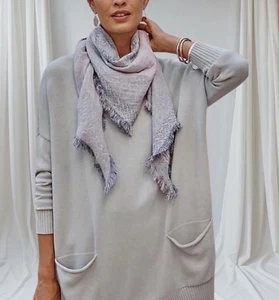 J. Jill Women's Pure Jill Elements Patch-Pocket Sweater Tunic Size XS Grey Boxy - Picture 1 of 13