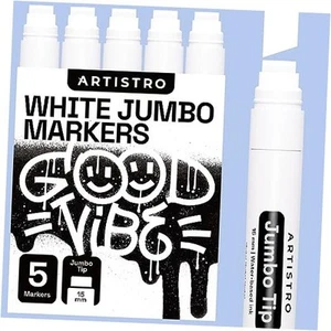 5 Acrylic Paint Pens, Acrylic Paint Markers Fabric Markers for White Jumbo Tip - Picture 1 of 7