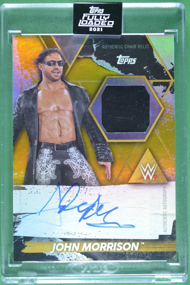 John Morrison 2021 Topps WWE Fully Loaded Metal Chair Relics #/75 Auto #C-JM - Image 1 of 3