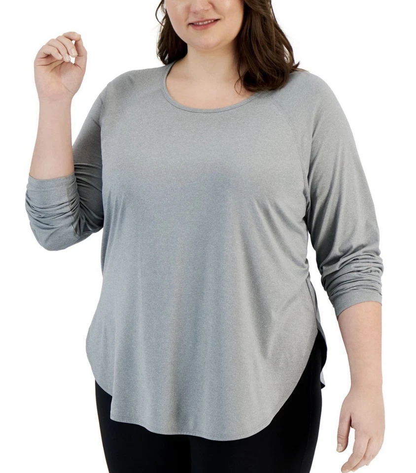 Camiseta ID Ideology Plus Size Essentials Manga Longa - Cinza - Tamanho 2X - Nova com etiquetas - Imagem 1 de 1