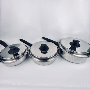 Lotto padelle e coperchi in acciaio inox PRUDENTIAL WARE con coperchi - Foto 1 di 16
