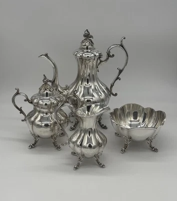 REED & BARTON 银盘咖啡茶具 Winthrop #1795 南瓜尖顶洛可可 — 第 1/4 张图片