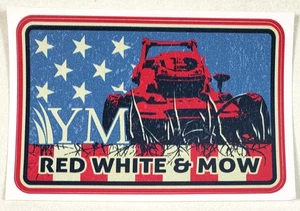 Red White & Mow Lawn Mowing Decal Sticker 3.75 x 2.5" - Bild 1 von 2