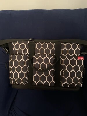 Skip Hop Weekender Travel Diaper Bag With Changing Pad. Black With Tan Design - Image 1 of 4