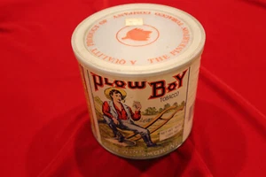 PLOW BOY KAU- UND RAUCHTABAKDOSE, 10 UNZEN LEERE DOSE, MIT DECKEL, SCHÖN - Bild 1 von 6
