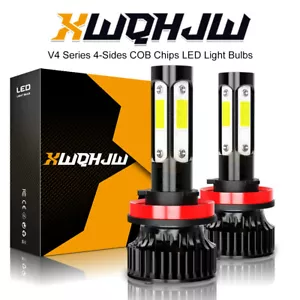 H11 H8 H9 LED Headlight Kit High Low Beam Bulbs Super Bright 6000K Xenon White - Picture 1 of 12