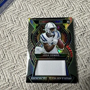 2023 Obsidian Josh Downs Rookie Eruption ELECTRIC ETCH GREEN PATCH RC /25 - Picture 1 of 10