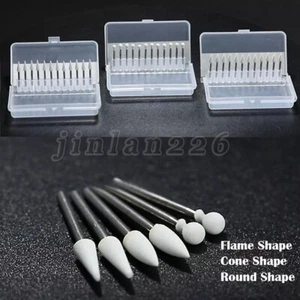 Fresas dentales de piedra blanca cono/llama/redonda pulido de alta velocidad FG - Picture 1 of 40