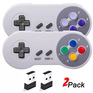 2Pack 2.4G Wireless USB SNES Controller Gamepad Joystick For PC MAC Raspberry Pi - Picture 1 of 28