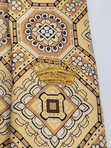 COUNTESS MARA Silk Necktie Gold Luxury Designer Tie Geometric Foulard ~ O128 - Picture 1 of 8