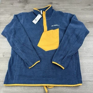 Pullover polar a presión Adidas Terrex XPloric High Pile azul amarillo IN3108 para hombre - Imagen 1 de 9