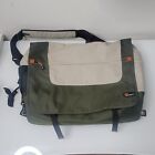 LowePro Messenger Bag  Padded For Laptop Excellent 17x13 Green Tan Orange 