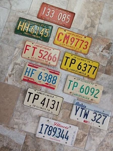 10 Illinois Nummernschilder Lot Sammeln Dekoration Männerhöhle - Bild 1 von 24