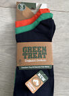 Green Treat, Organic Cotton, Socks, 3 Pack , 7 - 11 Uk Fathers Day Gift Bnwt