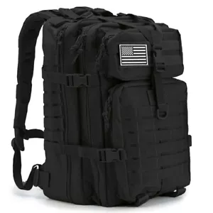 50L Military Black Tactical Backpack Rucksack Outdoor Travel Camping Hiking Bag - Picture 1 of 8