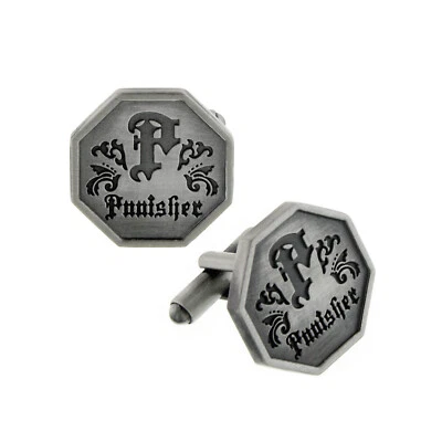 Abotoaduras Avengers Captain Punisher caixa escovada oficialmente licenciadas pela MARVEL - Imagem 1 de 3