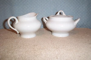 Azúcar y crema blanca en forma de bulbo grande de colección con tapa sin marca años 40 - Imagen 1 de 9