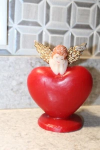 Teleflora Red Heart Shape Angel Candle NICE! - Picture 1 of 9