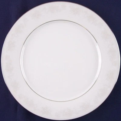 Plato de Cena Noritake Misty, Blanco con Borde Floral y Platino, 2883 Foto 1 de 3