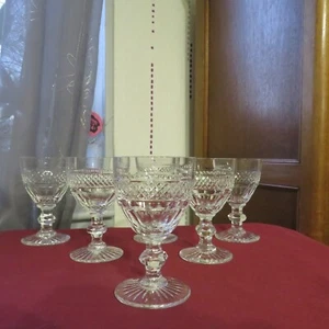 6 verres a vin rouge en cristal de saint louis modèle trianon H 12 signés LOT 2 - Imagen 1 de 10