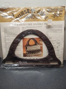 Vintage MARBELLA Plastic PURSE-N-ABLE Double Handles 1100 woodgrain - Picture 1 of 3