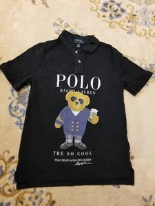 Rare Polo Ralph Lauren Tre So Cool Bear Suit Sunglasses Coffee Shirt L 14-16 - Picture 1 of 6