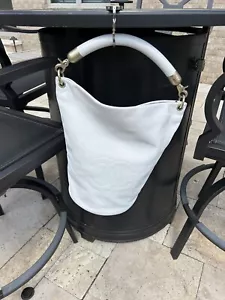 Original Chanel Handtasche weiß Leder Medium Bucket gebraucht Top Zustand - Bild 1 von 24