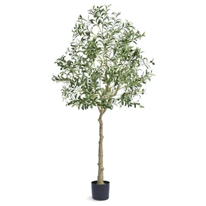 VEVOR 6 FT Artificial Olive Tree Green Natural Tall Faux Lifelike Fake Plant - Picture 1 of 12