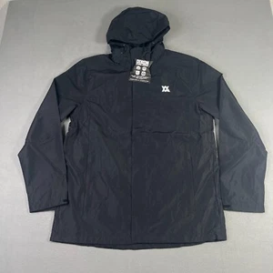 Dixxon Flannel Co Jacket Mens L Black Hooded Windbreaker Full Zip Ground Up NWT - Picture 1 of 11