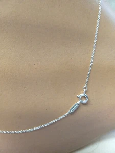 GENUINE TIFFANY & CO STERLING SILVER SMALL CABLE NECKLACE WITH SIGNED BAR 16" - Picture 1 of 8