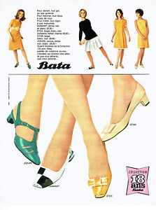Publicité Advertising 108  1965  chaussures Bata  collection 18 ans