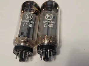 Vintage EI Yugoslavia OO Getter KT 90 Tubes Pair X2 Maxi Tested - Picture 1 of 12