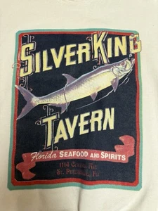Vintage Silver King Tavern St Petersburg S/S Sweatshirt Florida Seafood & Spirit - Picture 1 of 8