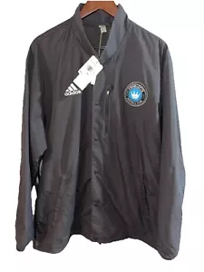 Neu mit Etikett Adidas Charlotte FC Full Snap ATM gefütterte Jacke Herren 2XL MLS Fußball grau $ 85 - Bild 1 von 10